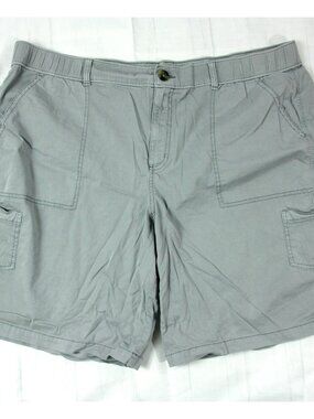 Sonoma Womens Gray Cargo Elastic Waist Cotton Casual Shorts 22W